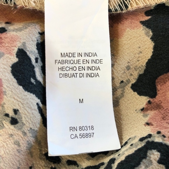 Lucky Brand Floral Sheer Sleeves Tie Top - Picture 3 of 7